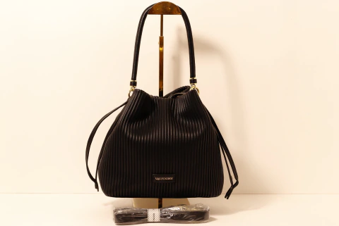 Bolsa Casual Bucket Plinssada Preta
