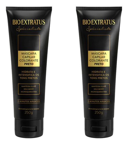 Máscara Colorante Preto Pra Disfarçar Fios Brancos 2 Potes