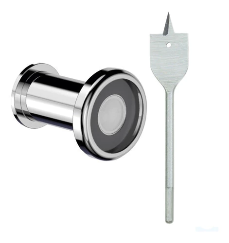 Olho Magico Porta De Madeira Portão Entrada Cromado com Broca