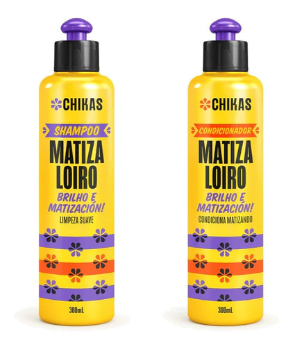 Kit Matizador Chikas Shampoo Condicionador Matizante Loiros