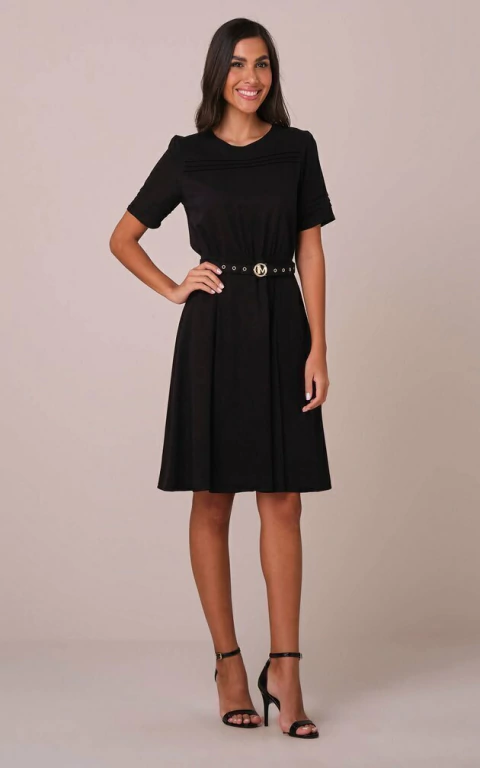 Vestido Curto na Viscose com Pregas Deitadas Elise - comprar online