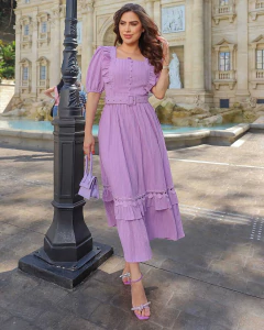 Vestido Zoe, no comprimento max midi - Flaviane Fashion Store