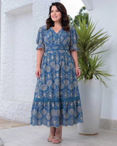 Vestido Jenifer, no comprimento max midi bordado na internet