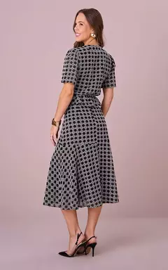 Conjunto Midi no Crepe Bordado com Babados Evelyn - Flaviane Fashion Store