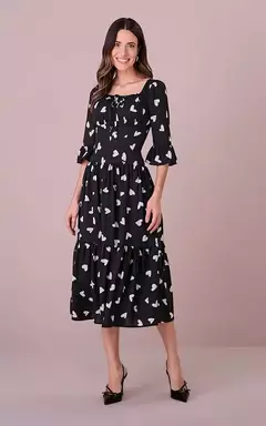 Vestido Max Midi no Crepe Valentino Estampado Helora
