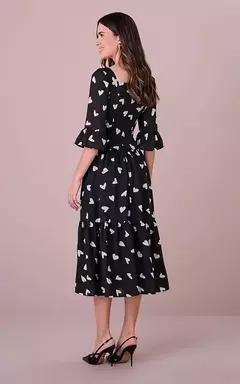 Vestido Max Midi no Crepe Valentino Estampado Helora - Flaviane Fashion Store