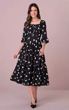 Vestido Max Midi no Crepe Valentino Estampado Helora na internet