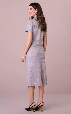 Conjunto Midi Malha Tweed Estruturado Monique - Flaviane Fashion Store