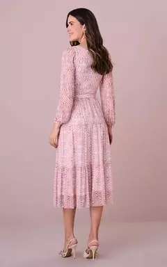 Vestido Maxi Midi no Tule Estampado Olga na internet