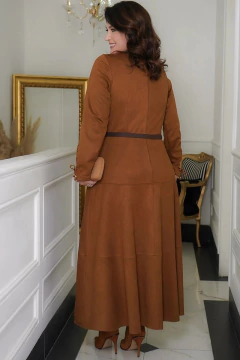 Vestido longo em suede - loja online