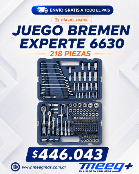JUEGO BREMEN EXPERTE 6630 [1/4" 5/16" 3/8" 1/2"] (218 Pzs)