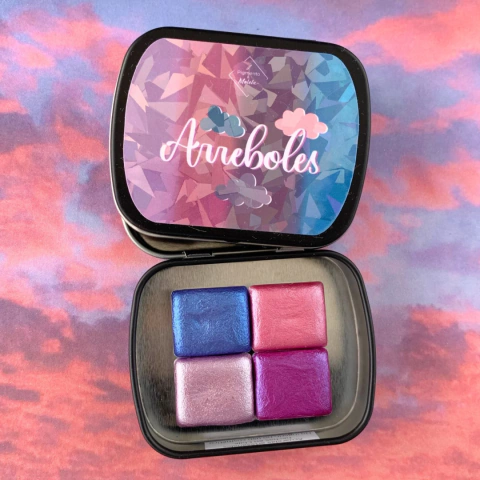 Arreboles - set de 4 acuarelas metalizadas - comprar en línea