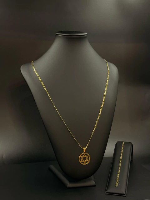 Corrente 3x1 (3 mm x 70 cm) + Pingente Estrela de Davi - comprar online