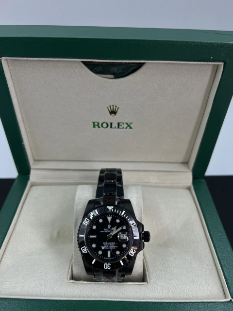 Rolex (SUBMARINE BLACK) Fundo Preto, Super clone, com a caixa Premium