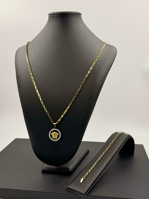 Kit Cartier Tijolinho – Corrente e Pulseira (4 mm x 70 cm) Banhado e Envernizado - comprar online