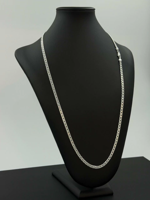 Corrente Groumet Elo Duplo (4 mm x 70 cm) em Prata 925 Mista - comprar online