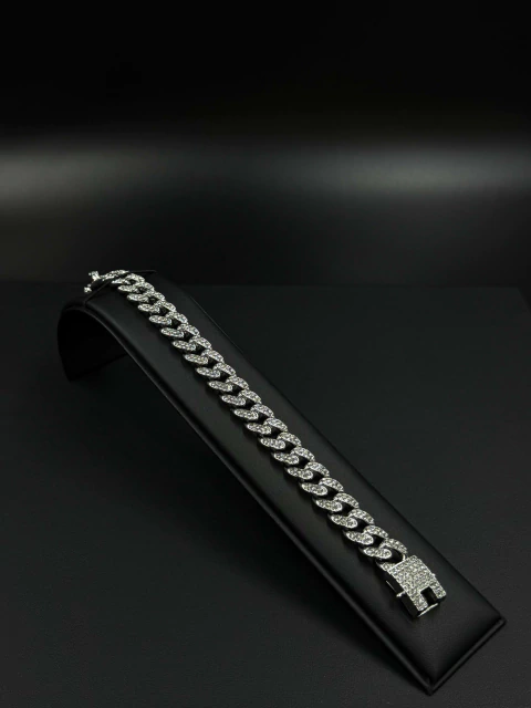 Pulseira Groumet Cravejada 12mm - comprar online