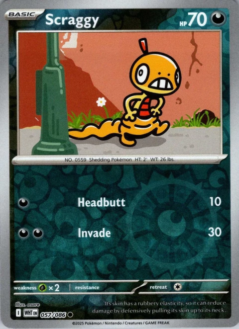 057/086 Scraggy reverse holo