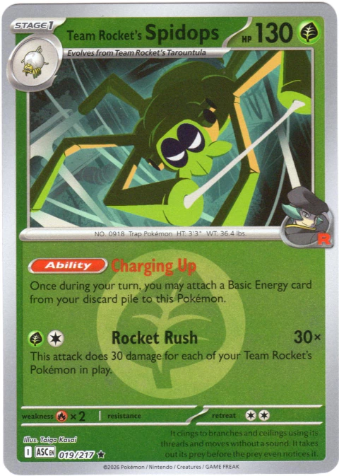 019/217 Team Rocket's Spidops Energy holo