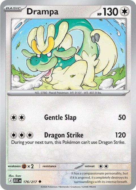 176/217 Drampa Poke ball holo