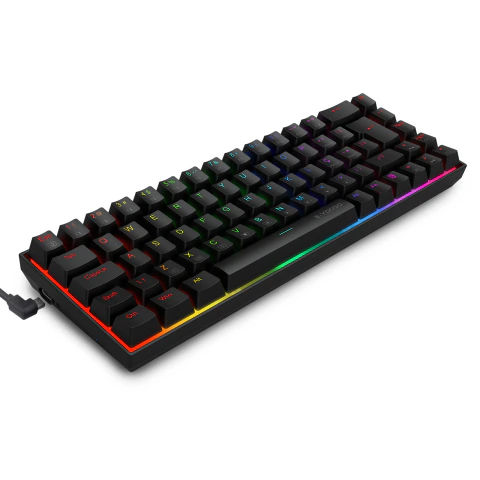 Teclado Mecânico 86 Teclas Dual Mode Switch Vermelho Mecânico Verdadeiro/Hot-swap/Conexão Type-C com Fio/Iluminação RGB Colorida/Design Ergonômico
