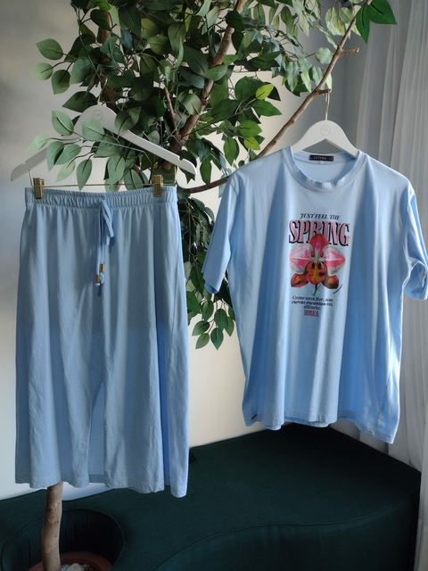 CONJ. DE SAIA DIVINA OUTLET-AZUL CLARO