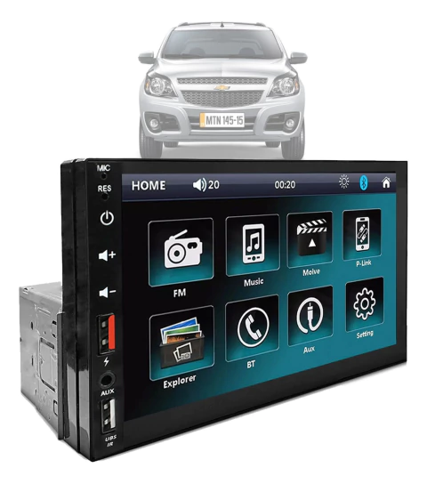 Central Multimídia Mp5 Player 7 Pol 1 Din Gm Montana Nova