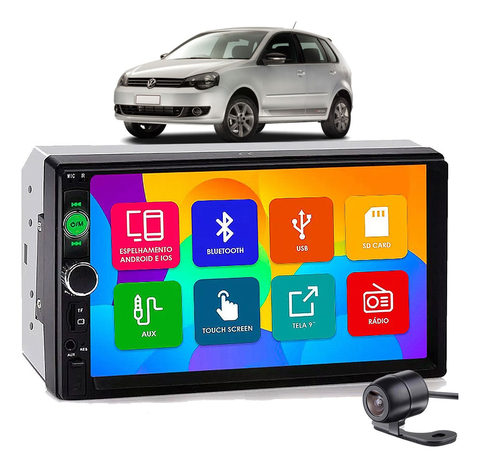 Central Multimidia Vw Polo 2009 Camera Ré Bluetooth Espelha