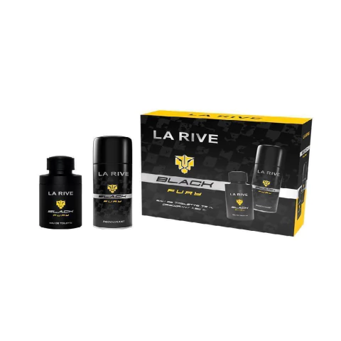LA RIVE KIT PERFUME MASCULINO BLACK FURY EDT 75ML + DESOD.