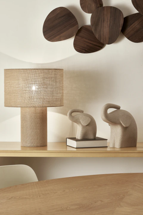 Luminária com Revestimento em Fibra Natural