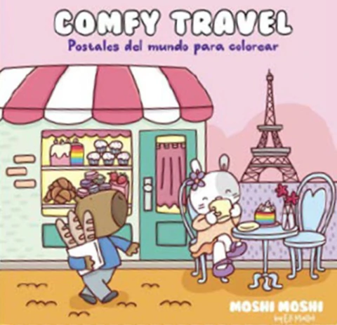 COMFY TRAVEL - POSTALES DEL MUNDO PARA COLOREAR - MOSHI MOSHI
