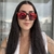 Óculos marlom preto lente espelhada vermelha - SH Glasses Atacado