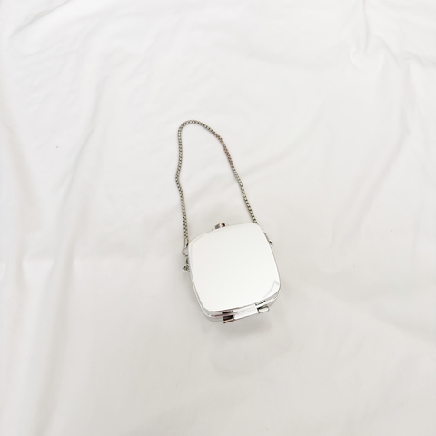 Bolsa quadrada metal prata - comprar online