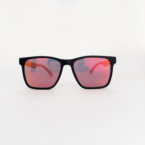 Óculos marlom preto lente espelhada vermelha - comprar online