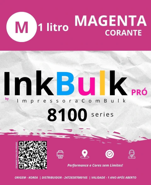 Tinta corante 8100 InkBulk Pró - Magenta - 1 litro