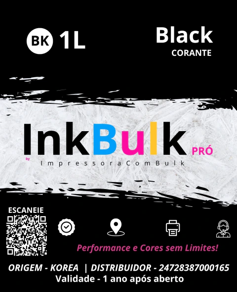 Tinta Corante InkBulk Pró - Black - 1 litro