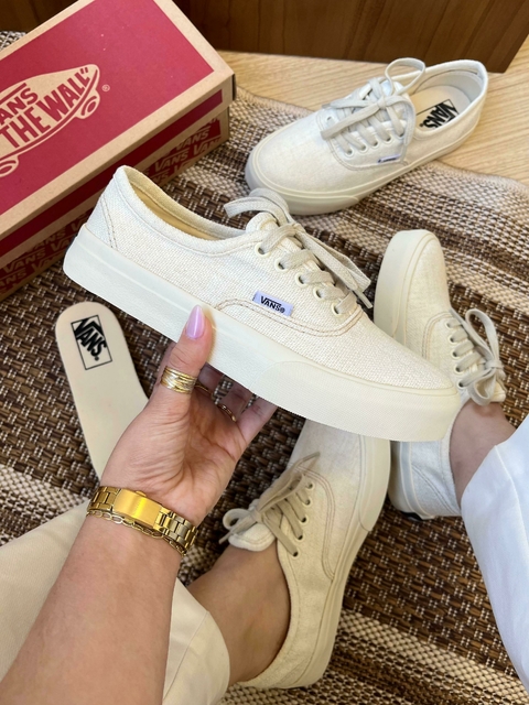 Tênis Vans Authentic Bege Linho Cru Clássico - comprar online