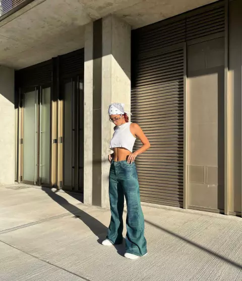 Jean Wide leg Aqua - comprar online