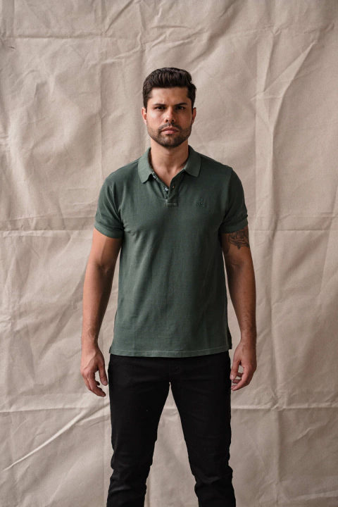 Camisa polo stoned - Army