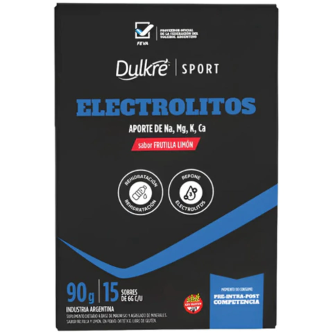 Electrolitos X 15 Sobres Sabor Frutilla Limón Dulkre Sport