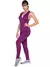 Macacão Fitness Longo Suplex Liso Feminino Com Bojo Espuma e Detalhes Nas Costa - comprar online