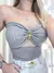 Cropped Feminino Sem Alça Com Fivela Liene