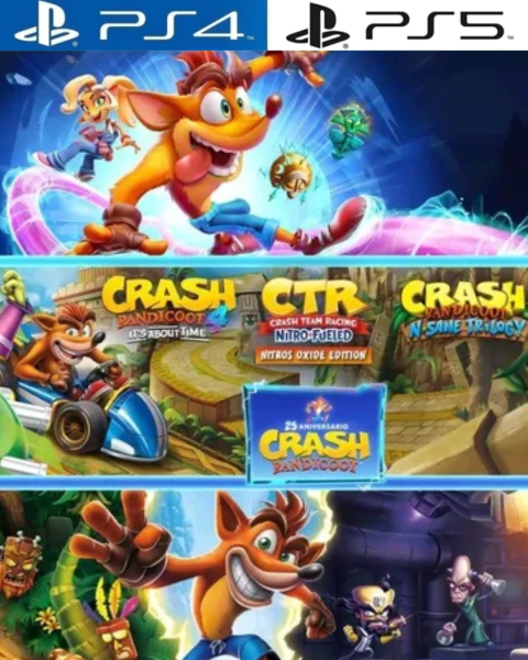 Crash Bandiccoot 4 + Crash Trilogy + Crash Nitro Crashiversay Pack PS4/PS5
