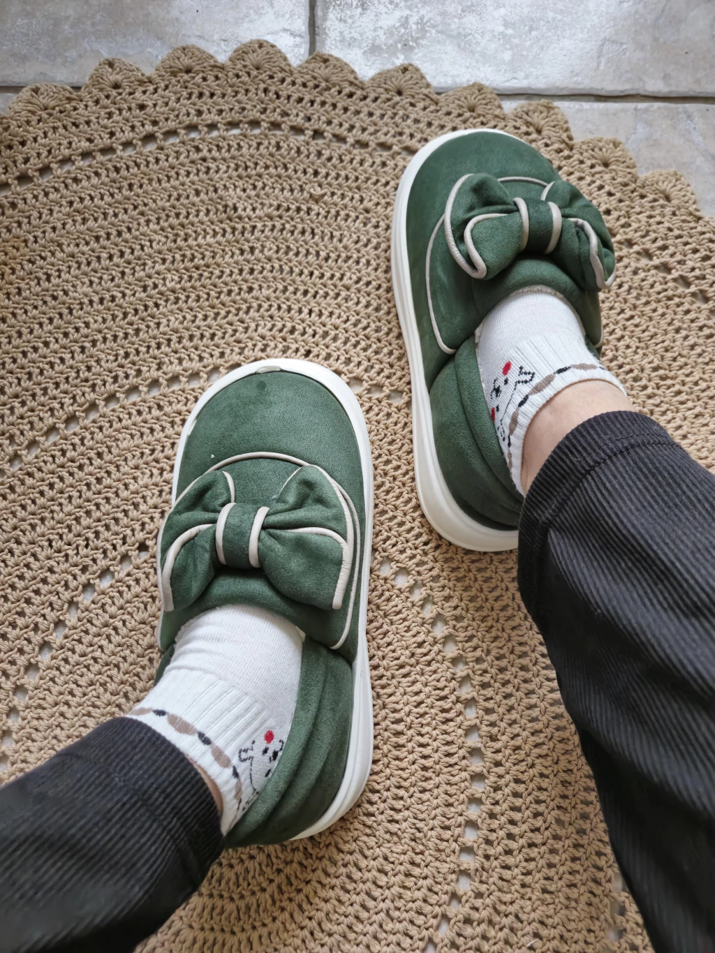 Pantuflas Kate verde ingles
