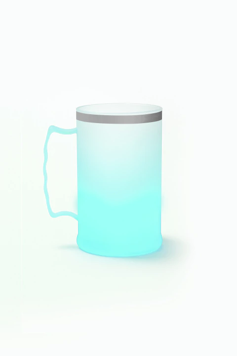 Caneca de Chopp 300ml Degradê com Borda Metalizada Prata - comprar online