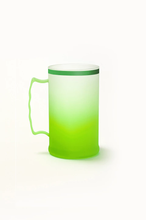 Caneca de Chopp 300ml Degradê com Borda Metalizada Verde - comprar online