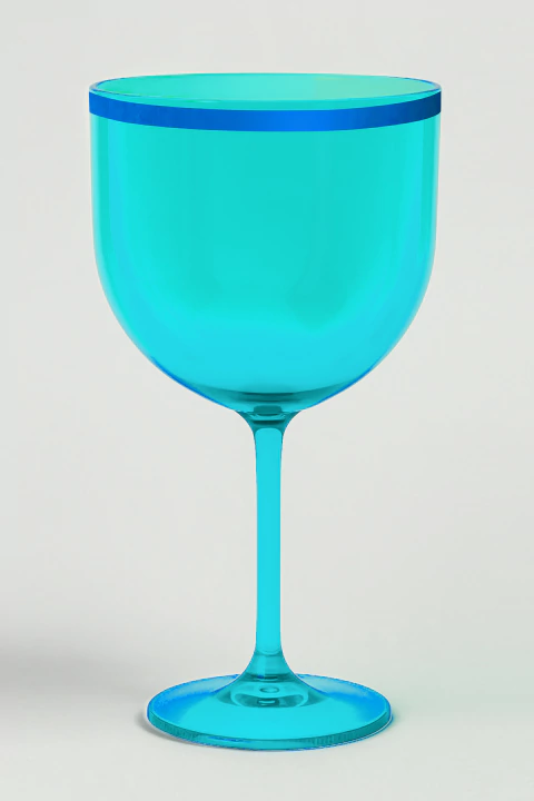 Taça de Gin 580ml com Borda Metalizada Azul - comprar online