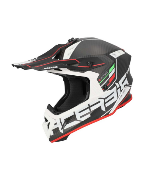 CASCO ACERBIS FIBRA CARBON NEGRO/ROJO MATTE