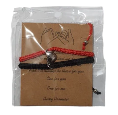 Pack x2 Pulseras Protección Hilo Rojo y Negro con Dije Corazón – Parejas o Amistad - Lemongreen