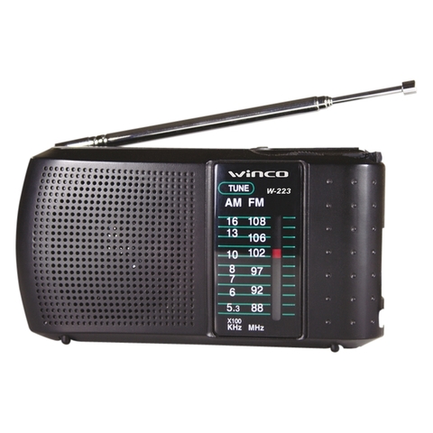 Radio Portatil A Pilas Am/Fm Mano Salida Auxiliar Winco w223 - comprar online
